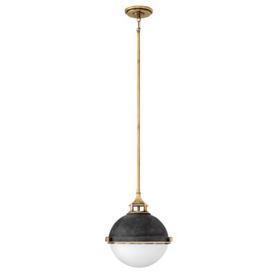 Ashcombe Vale Vintage Globe Pendant Aged Zinc & Heritage Brass