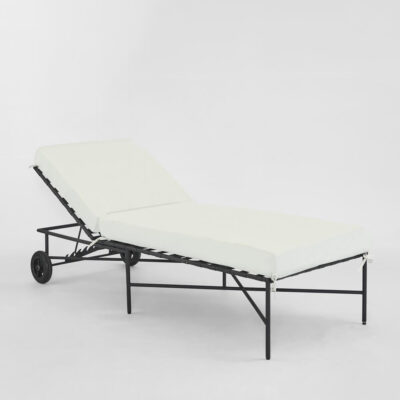 Ashcourt Bay Hamptons Sun Lounger With Wheels Black