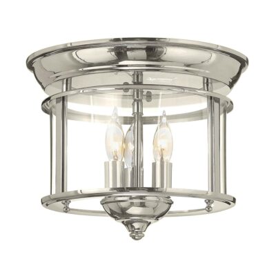 Ashcourt Manor Traditional Ceiling Flush Polished Nickel
