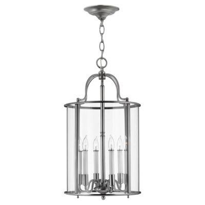 Ashcourt Manor Traditional Six Light Lantern Pendant Pewter