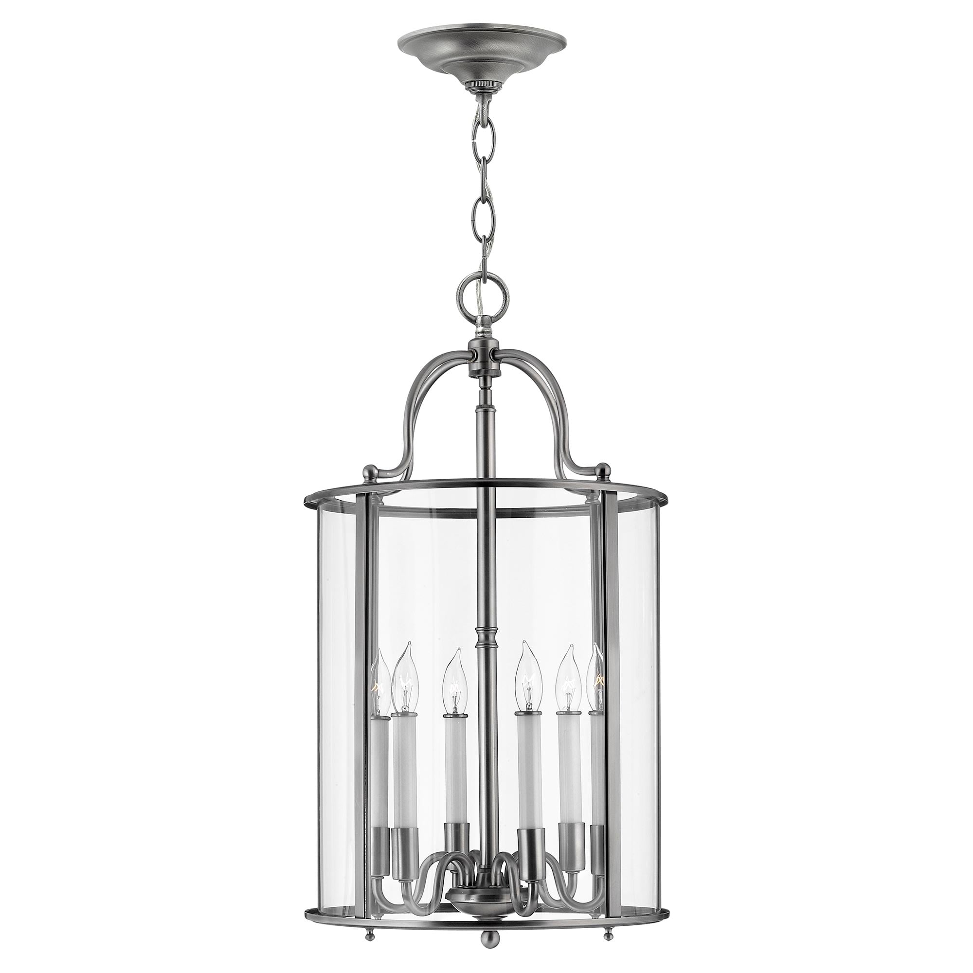 Ashcourt Manor Traditional Six Light Lantern Pendant Pewter