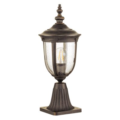 Ashcroft Traditional Outdoor Pedestal Lantern Weathered Bronze