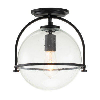 Ashdown Manor Retro Modern Ceiling Flush in Black