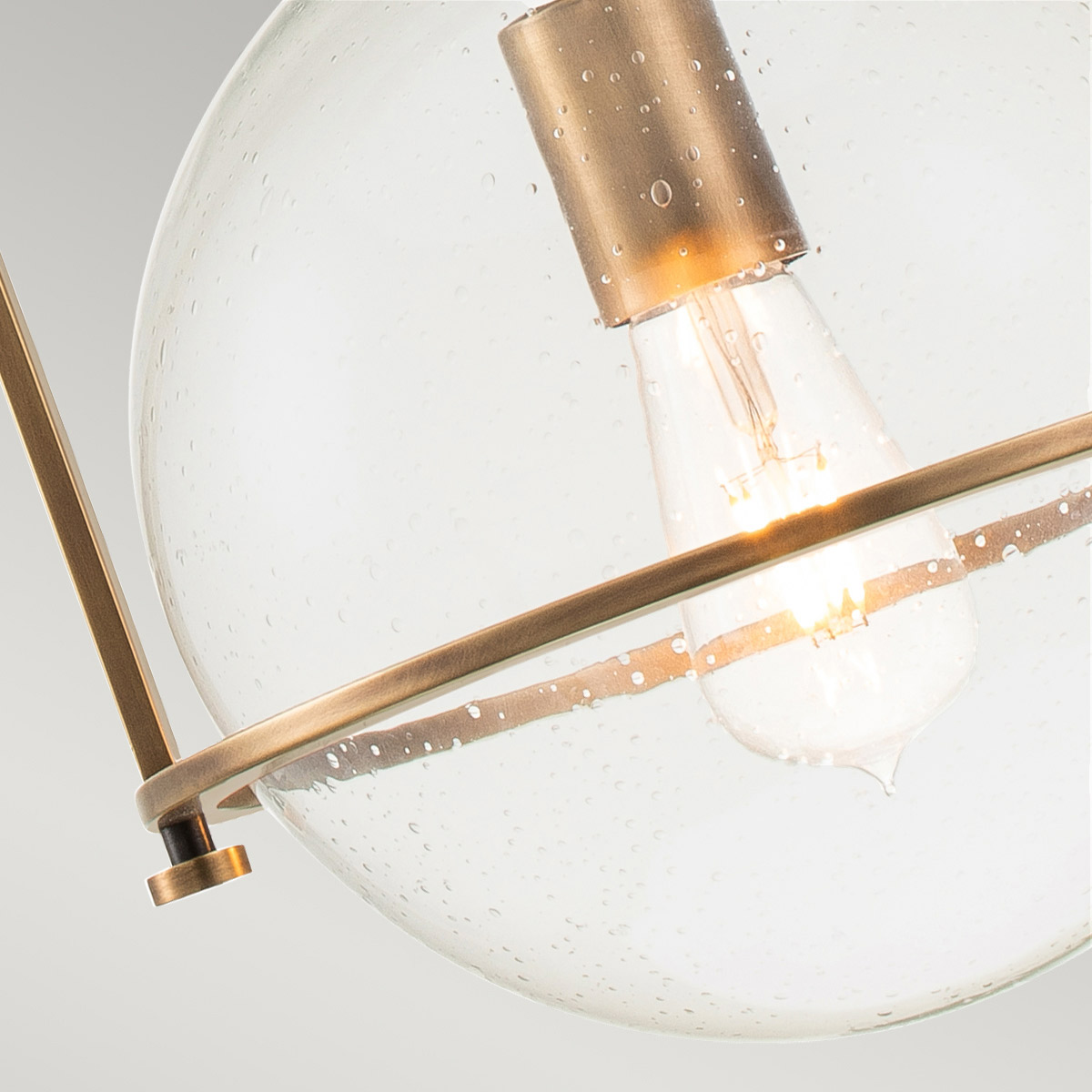 Ashdown Manor Retro Modern Glass Globe Pendant Heritage Brass Ashdown Manor Retro Modern Glass Globe Pendant Heritage Brass — detail view
