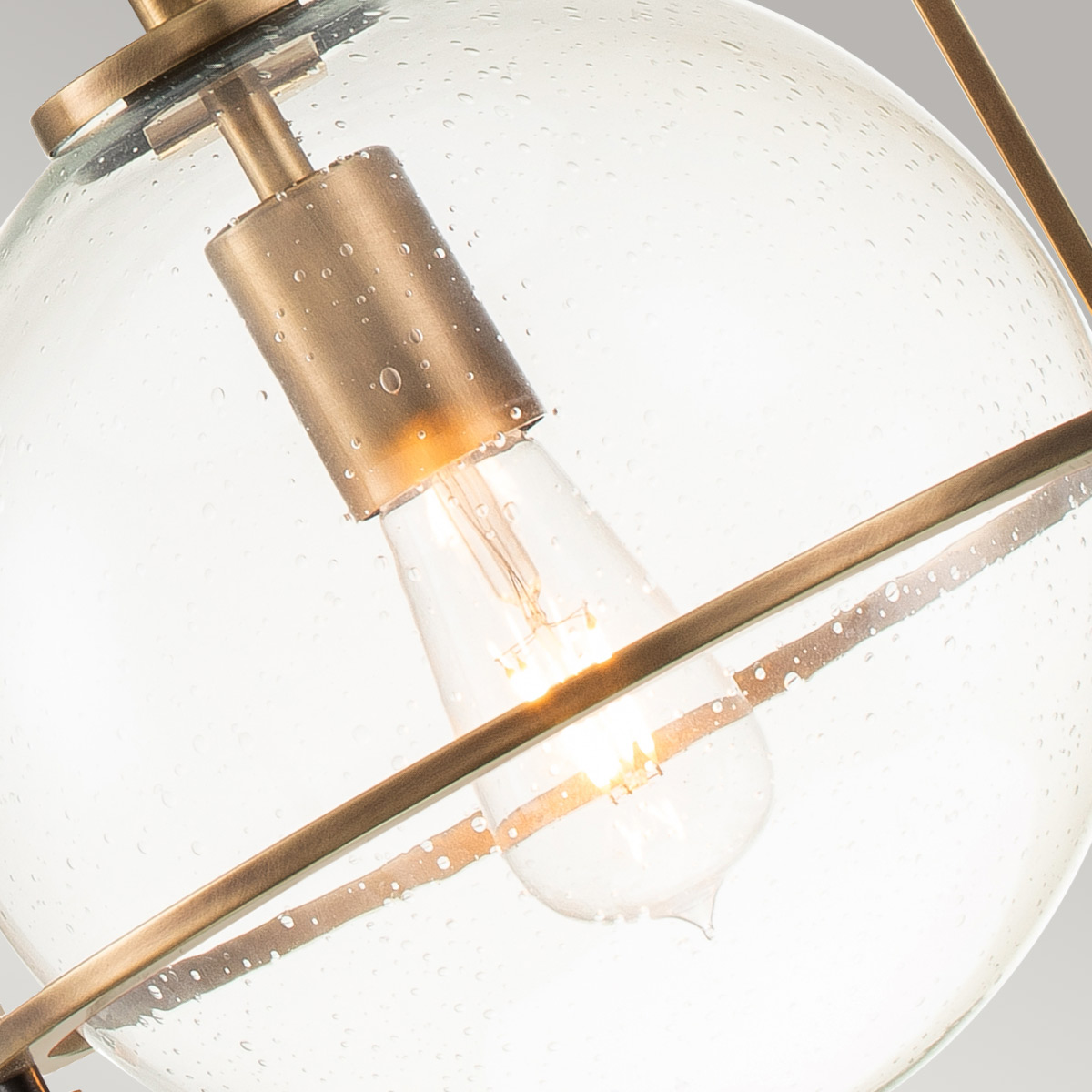 Ashdown Manor Retro Modern Glass Globe Pendant Heritage Brass Ashdown Manor Retro Modern Glass Globe Pendant Heritage Brass — detail view