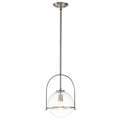 Ashdown Manor Retro Modern Globe Pendant Brushed Nickel
