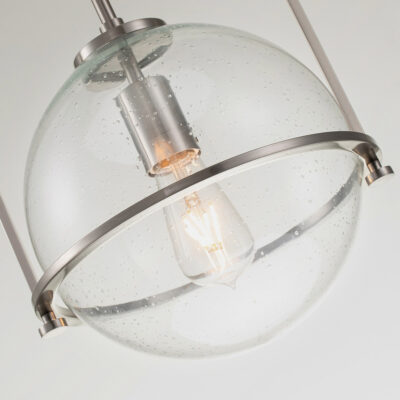 Ashdown Manor Retro Modern Globe Pendant Brushed Nickel — detail view