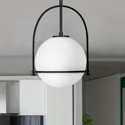 Ashdown Manor Retro Modern Pendant Black — in situ view