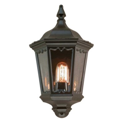 Ashendale Traditional Half Lantern Outdoor Wall Light in Black