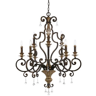 Ashendon French Provincial 9 Light Chandelier in Heirloom Bronze and Gold