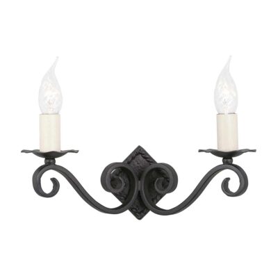 Ashfield Chapel Medieval Twin Wall Light Black Cast Iron