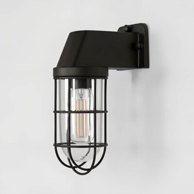 Ashfield Hamptons Caged Outdoor Wall Light Black