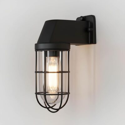 Ashfield Hamptons Caged Outdoor Wall Light Black