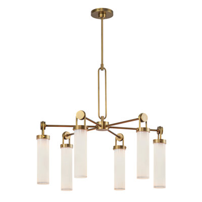 Ashford Grove Transitional 6 Light Chandelier Vintage Brass