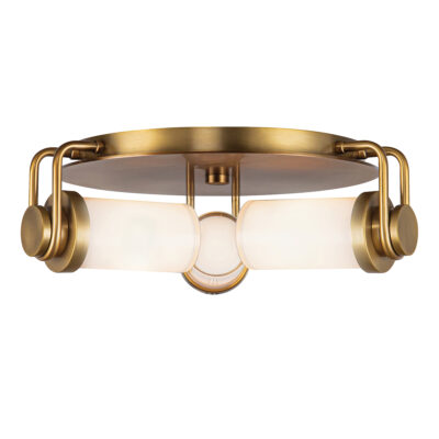 Ashford Grove Transitional Ceiling Flush Vintage Brass