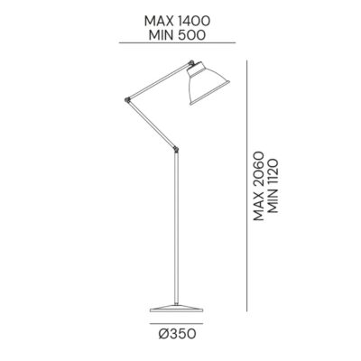 Ashgate Industrial Floor Lamp Antique Brass and Iron
