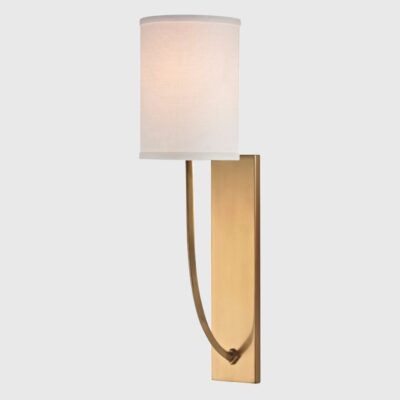 Ashgrove Contemporary Wall Light Aged Brass and Off-White