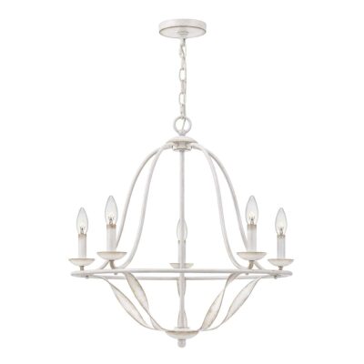 Ashgrove Estate French Provincial 5 Light Chandelier Antique White
