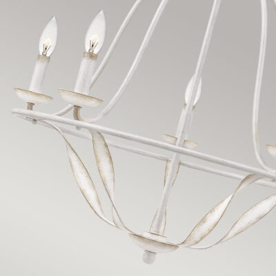 Ashgrove Estate French Provincial 5 Light Chandelier Antique White — detail view