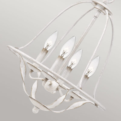 Ashgrove Estate French Provincial Birdcage Pendant Antique White — detail view
