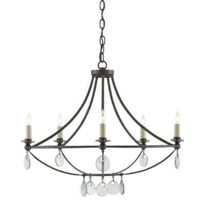 Ashmont Grand French Provincial Chandelier Aged Black with Clear Glass