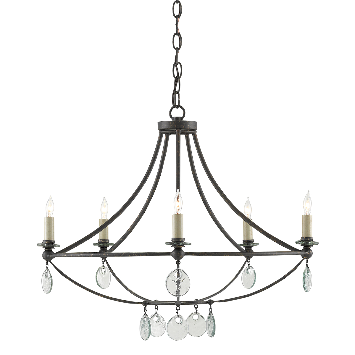 Ashmont Grand French Provincial Chandelier Aged Black with Clear Glass