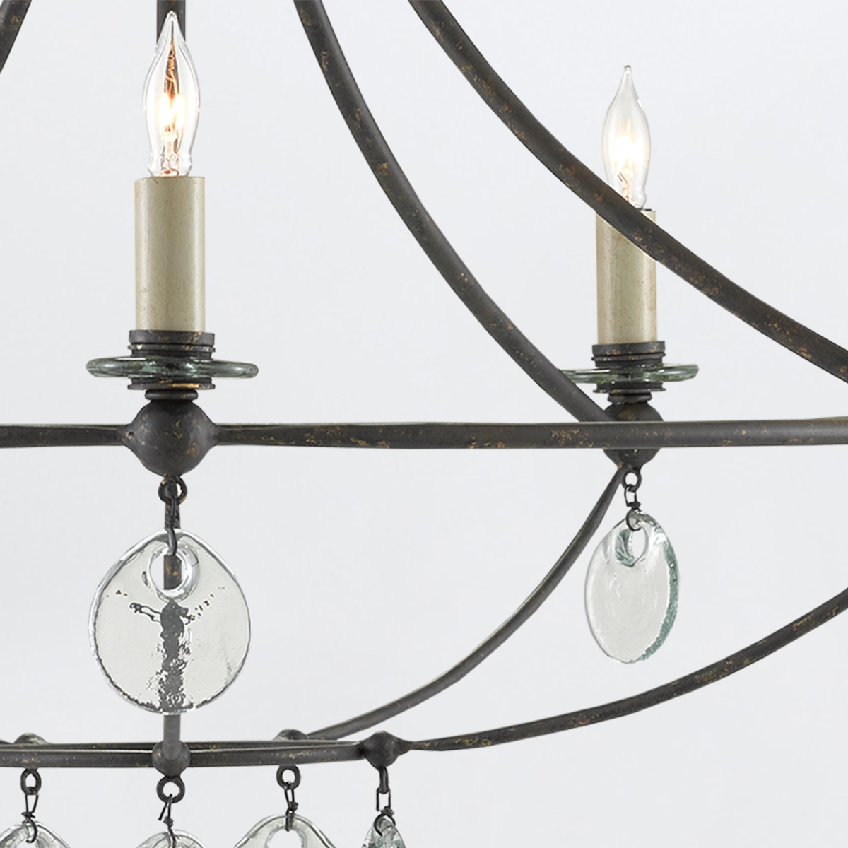 Ashmont Grand French Provincial Chandelier Aged Black with Clear Glass Ashmont Grand French Provincial Chandelier Aged Black with Clear Glass — detail view