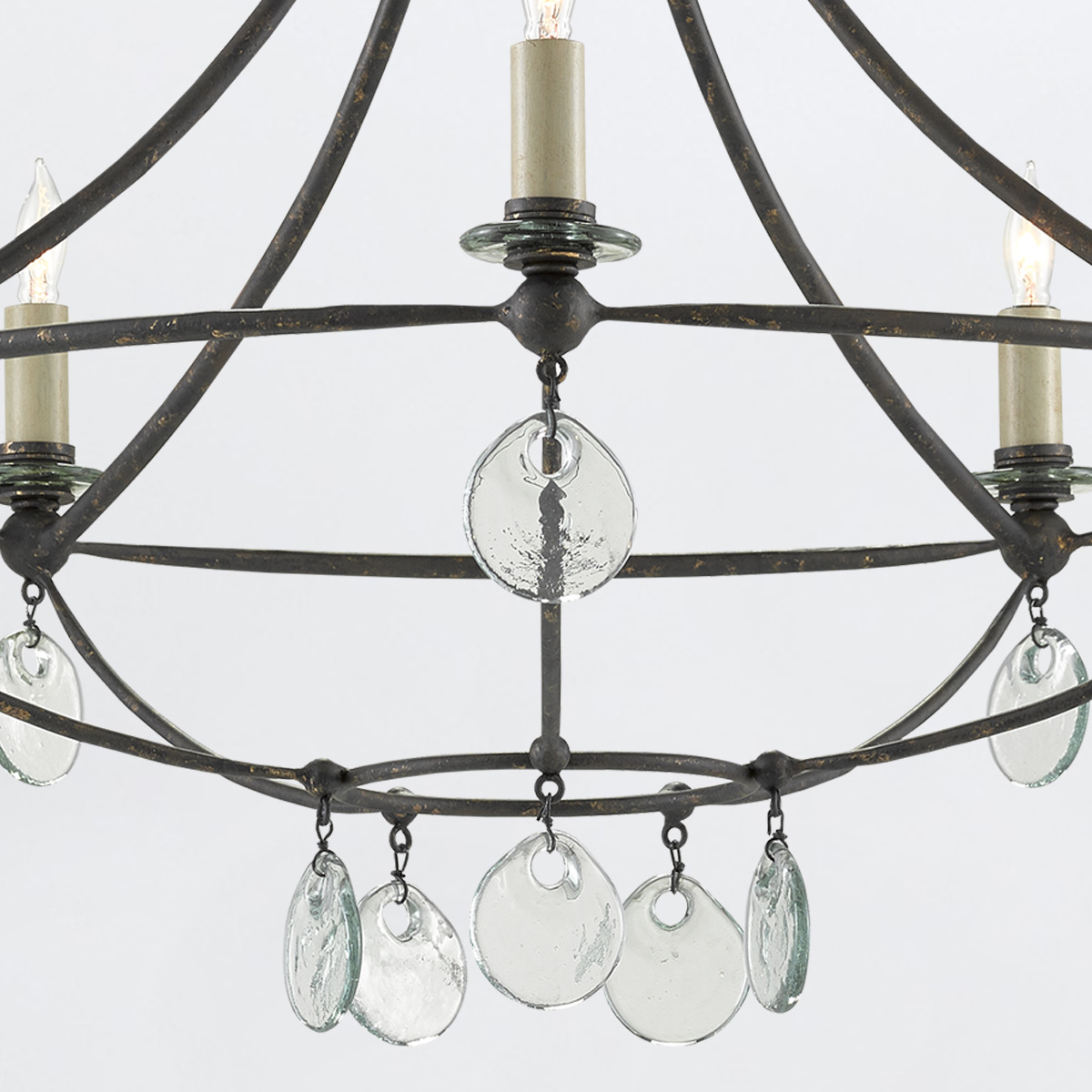 Ashmont Grand French Provincial Chandelier Aged Black with Clear Glass Ashmont Grand French Provincial Chandelier Aged Black with Clear Glass — detail view
