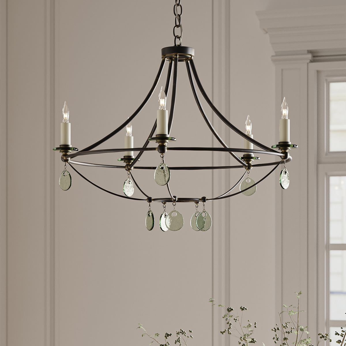 Ashmont Grand French Provincial Chandelier Aged Black with Clear Glass Ashmont Grand French Provincial Chandelier Aged Black with Clear Glass — in situ view
