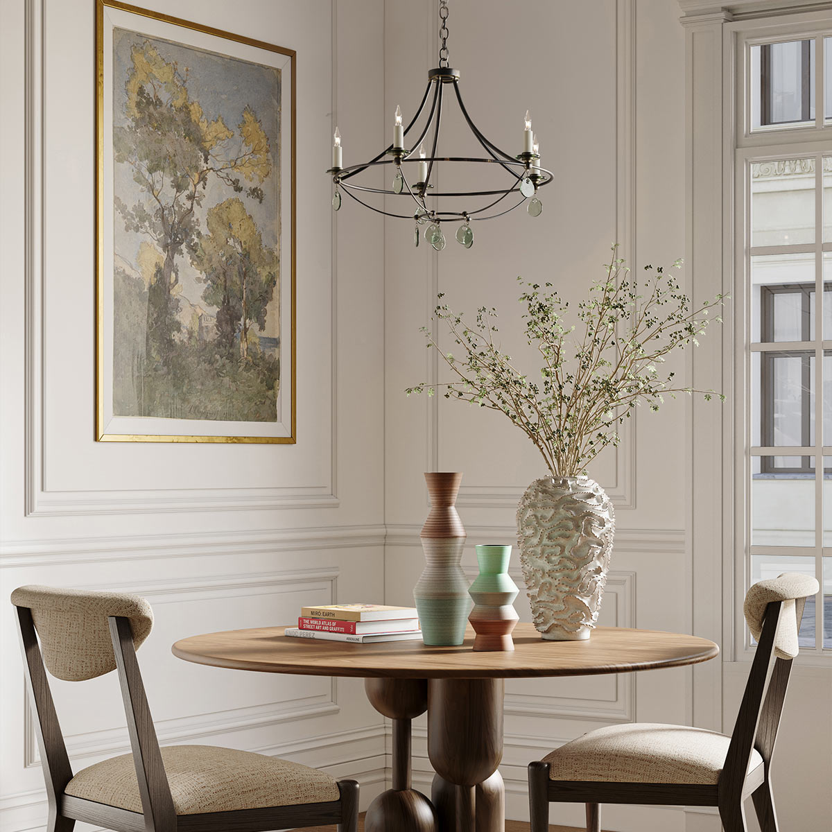 Ashmont Grand French Provincial Chandelier Aged Black with Clear Glass Ashmont Grand French Provincial Chandelier Aged Black with Clear Glass — in situ view