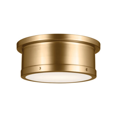 Ashvale Circle Hamptons Drum Flush Ceiling Light Brushed Brass