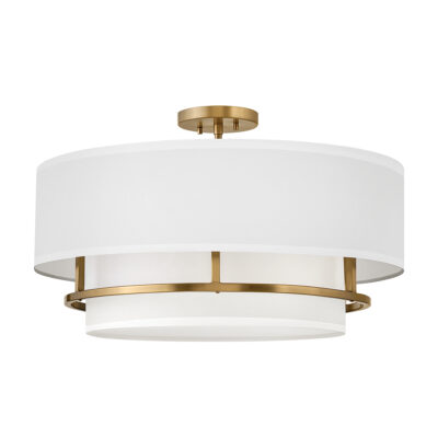 Ashvale Court Hamptons Double Drum Pendant Brass
