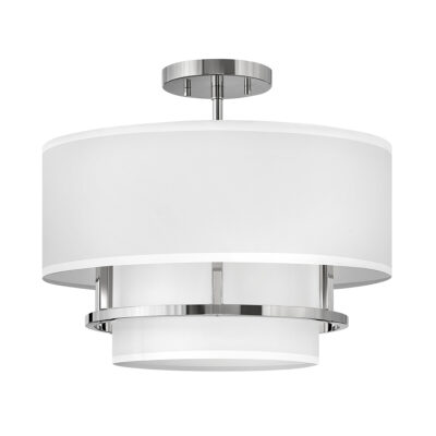 Ashvale Court Two-Tier Drum Pendant Polished Nickel