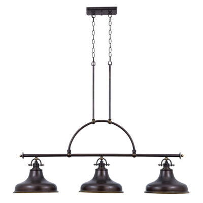 Ashwick Traditional 3 Light Island Pendant Bronze