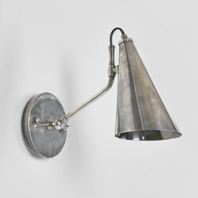 Ashwood Industrial Cone Wall Light Antique Silver