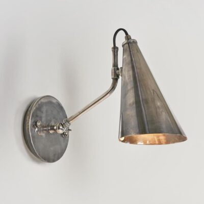 Ashwood Industrial Cone Wall Light Antique Silver