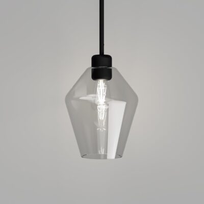 Ashworth Manor Contemporary Faceted Glass Pendant Light Textured Black