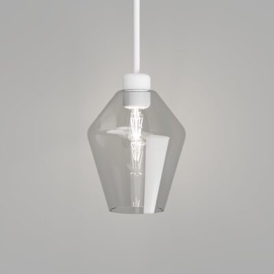 Ashworth Manor Contemporary Faceted Glass Pendant Light White