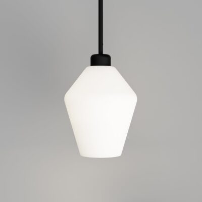 Ashworth Manor Contemporary Geometric Glass Pendant Light Black and White