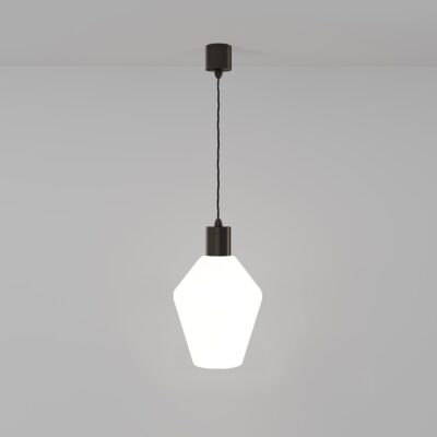 Ashworth Manor Contemporary Geometric Pendant Light Iron and White