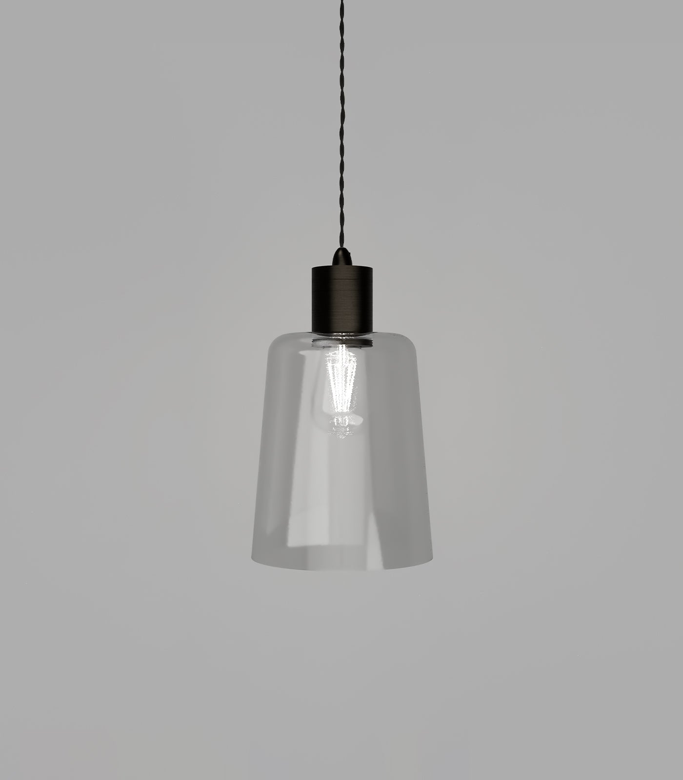 Ashworth Manor Contemporary Glass Pendant Light Iron And Clear