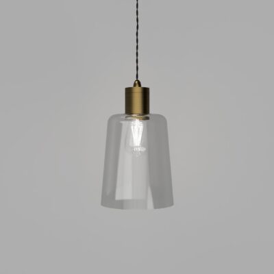 Ashworth Manor Contemporary Glass Pendant Light Old Brass and Clear
