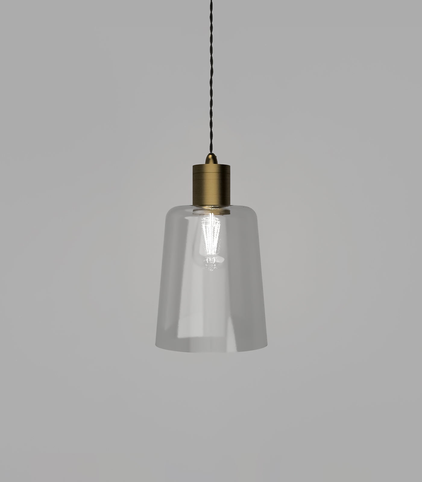 Ashworth Manor Contemporary Glass Pendant Light Old Brass and Clear
