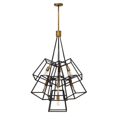 Ashworth Quay Industrial Cage Chandelier Bronze And Brass