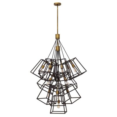 Ashworth Quay Industrial Cage Cluster Chandelier Bronze And Brass
