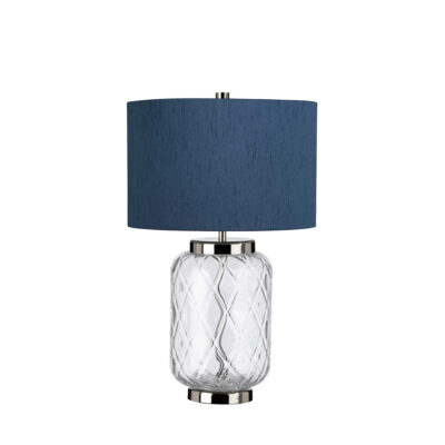Auburnvale Diamond Glass Table Lamp Polished Nickel
