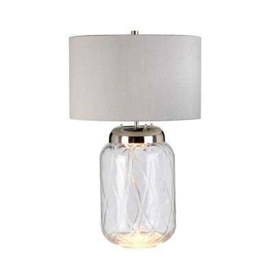 Auburnvale Hamptons Table Lamp Clear Glass Polished Nickel
