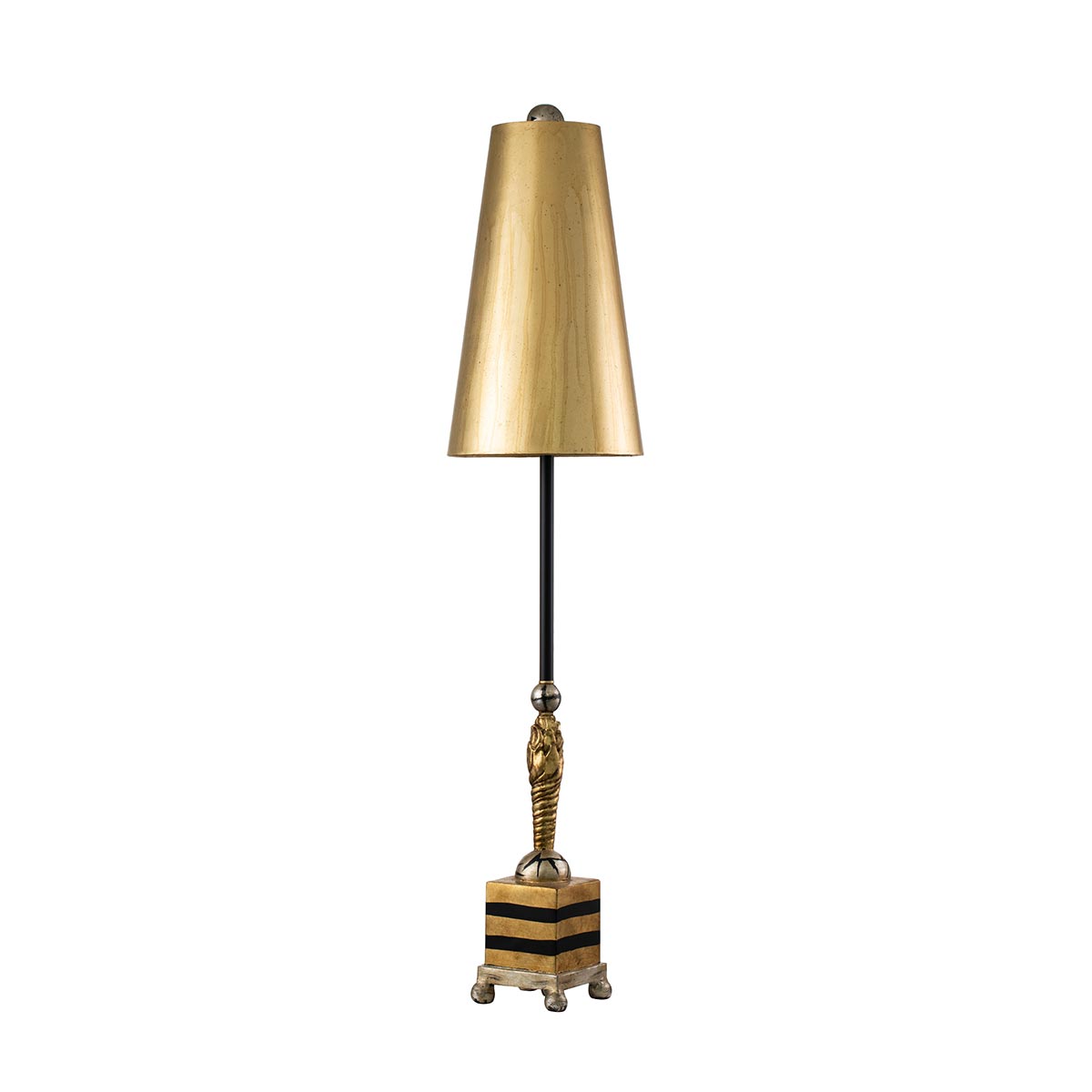 Aurelian Grand Table Lamp Gold and Black Striped Base Aurelian Grand Table Lamp Gold and Black Striped Base