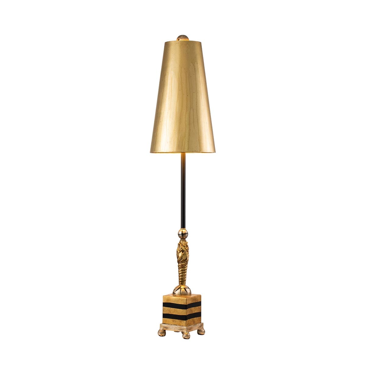 Aurelian Grand Table Lamp Gold and Black Striped Base