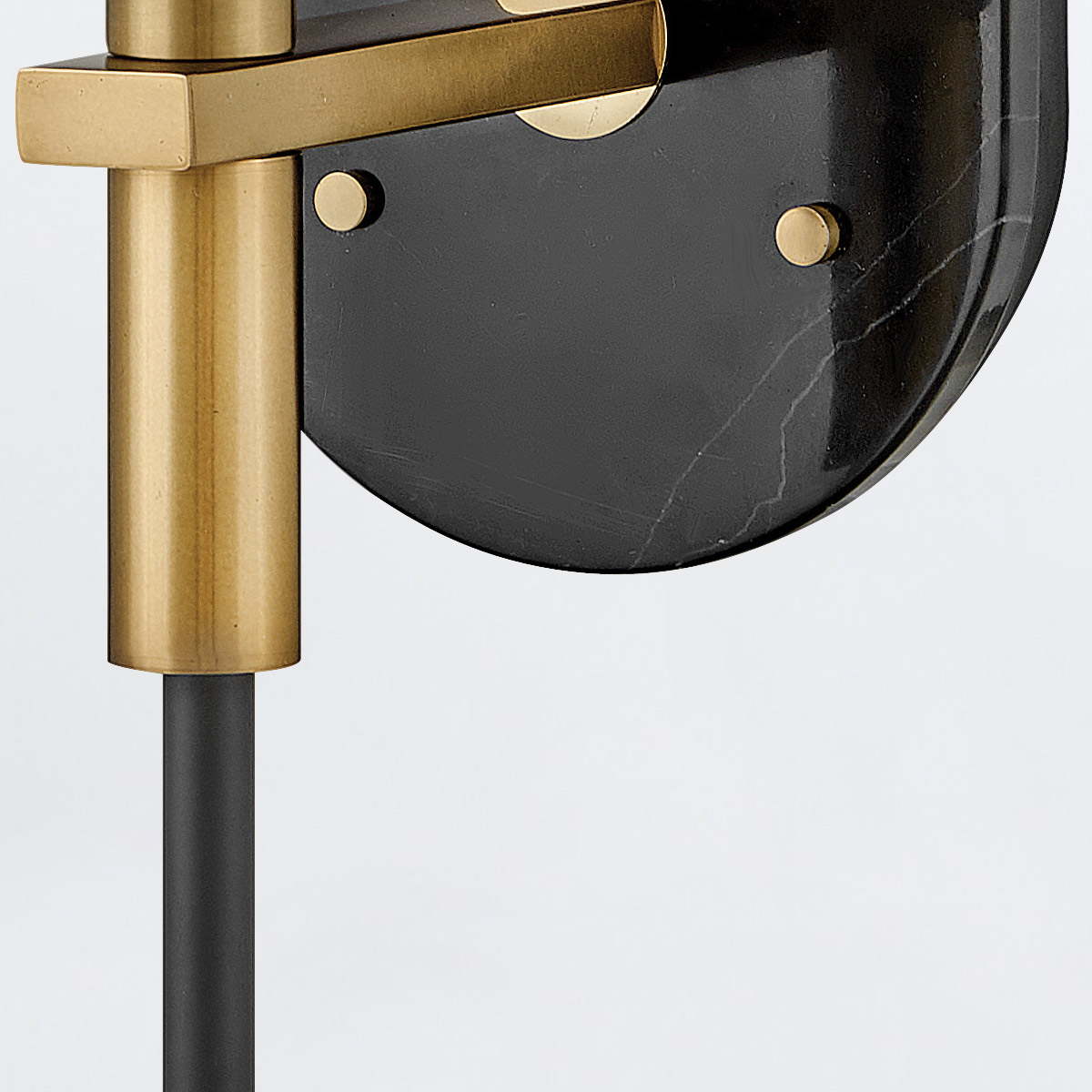 Aurellia Retro Wall Light Black With Heritage Brass Accents Aurellia Retro Wall Light Black With Heritage Brass Accents — detail view